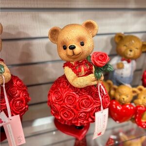 Adorable Bear Figurine in Red Dress